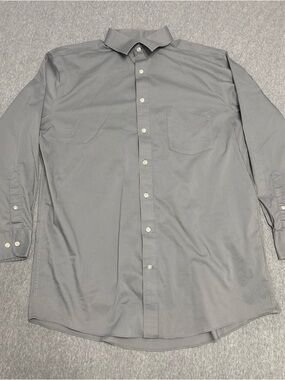 Stafford Men's Long-Sleeve Button-Down Shirt in Gray 16